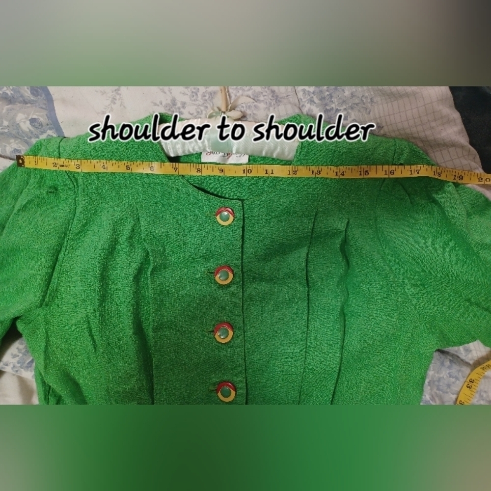 Success Dress Green Midi Button Up Dress Rare Vintage - Picture 8 of 12